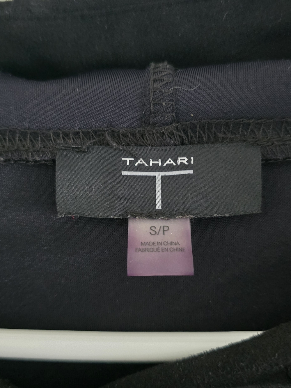 Tahari Black Pullover Hoodie Faux Suede - Picture 3 of 4